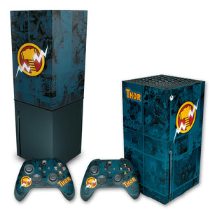 KIT Capa Anti Poeira e Skin Anti-Rage Xbox Series X Vertical - Thor Comics - Pop Arte Skins