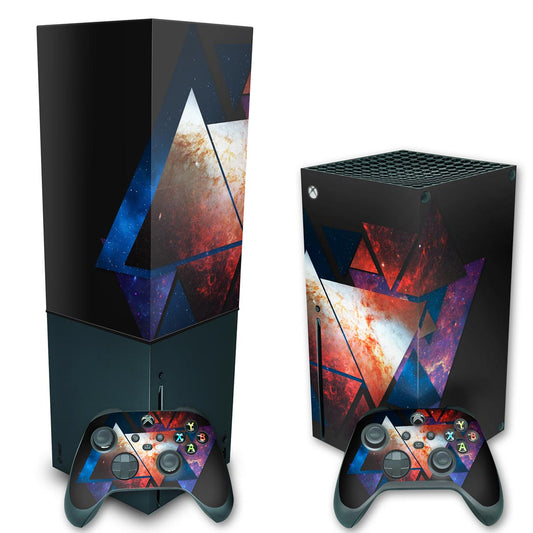 KIT Xbox Series X Skin Anti-Rage e Capa Anti Poeira Vertical - Abstrato #90