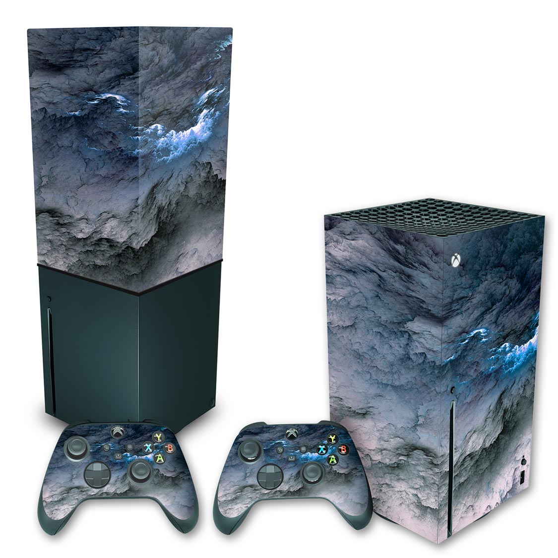 KIT Xbox Series X Skin Anti-Rage e Capa Anti Poeira Vertical - Abstrato #91