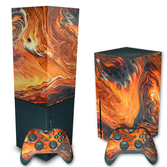 KIT Xbox Series X Skin Anti-Rage e Capa Anti Poeira Vertical - Abstrato #95