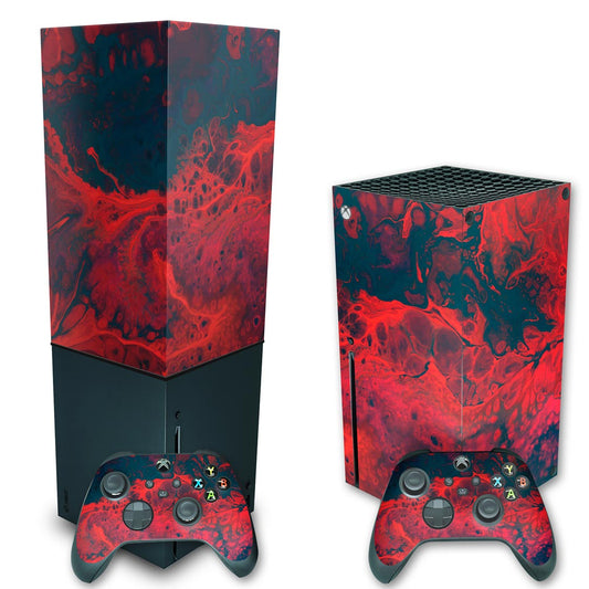 KIT Xbox Series X Skin Anti-Rage e Capa Anti Poeira Vertical - Abstrato #98