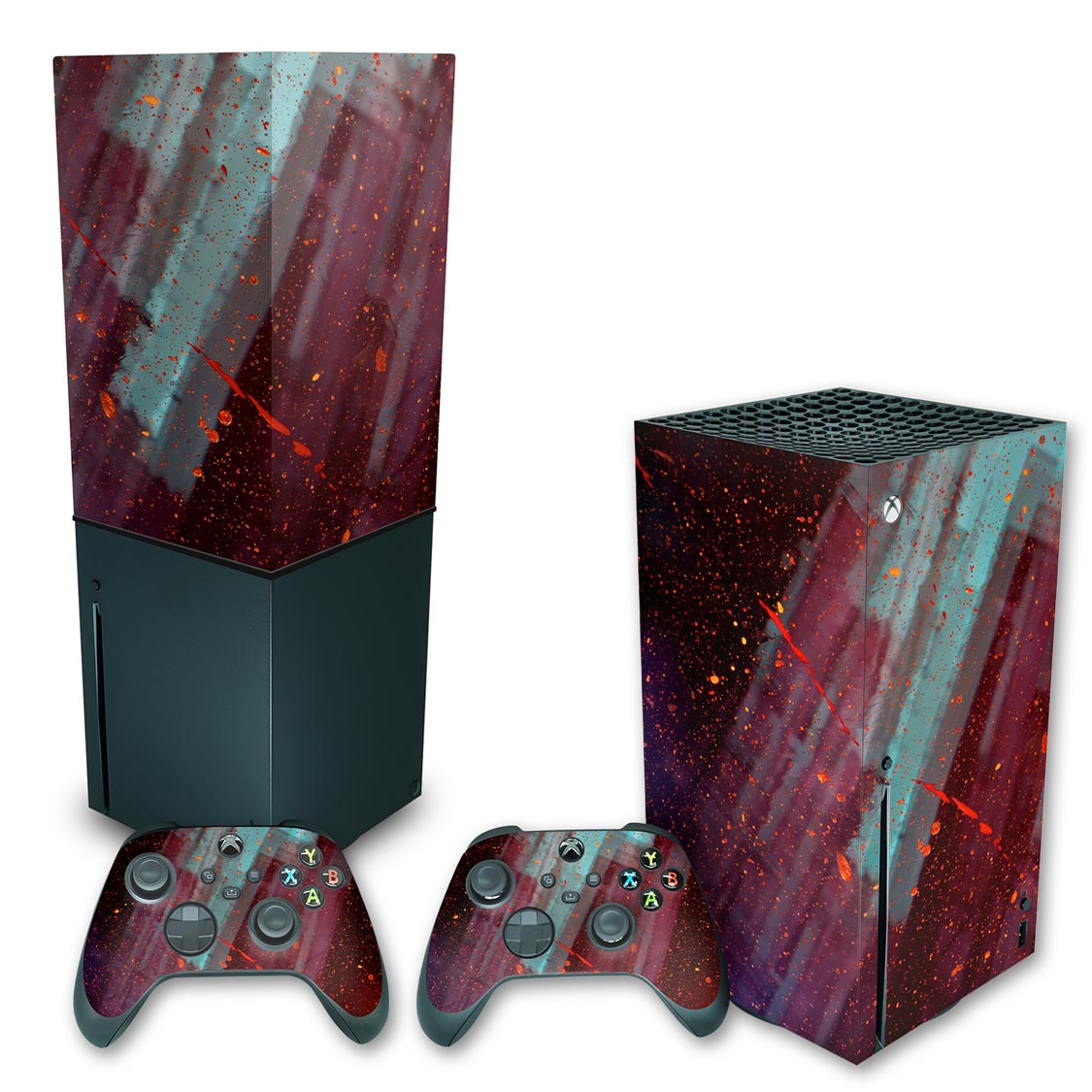 KIT Xbox Series X Skin Anti-Rage e Capa Anti Poeira Vertical - Abstrato #100
