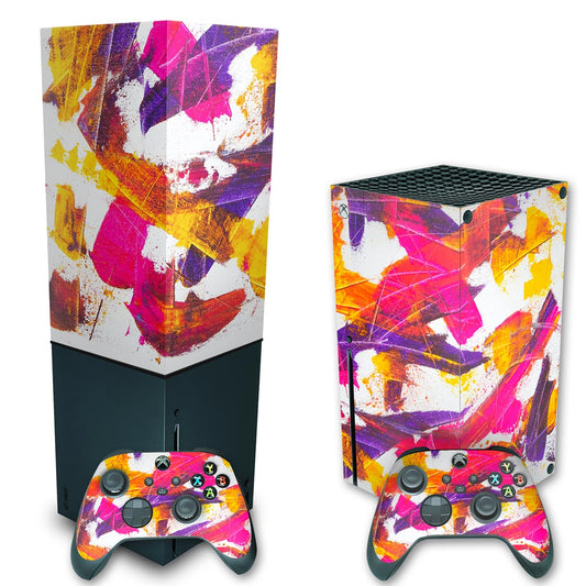 KIT Xbox Series X Skin Anti-Rage e Capa Anti Poeira Vertical - Abstrato #103