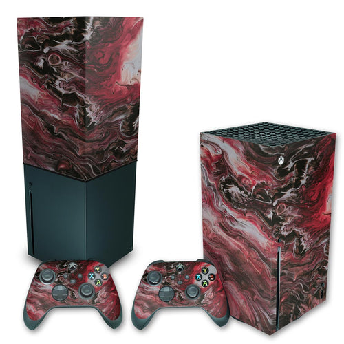 KIT Capa Anti Poeira e Skin Anti-Rage Xbox Series X Vertical - Abstrato #104