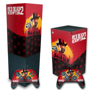 KIT Capa Anti Poeira e Skin Anti-Rage Xbox Series X Vertical - Red Dead Redemption 2 - Pop Arte Skins - foto 2