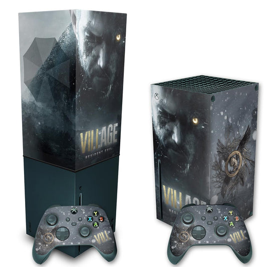 KIT Xbox Series X Skin Anti-Rage e Capa Anti Poeira Vertical - Resident Evil Village