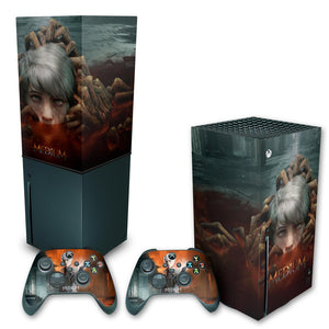 KIT Capa Anti Poeira e Skin Anti-Rage Xbox Series X Vertical - The Medium - Pop Arte Skins