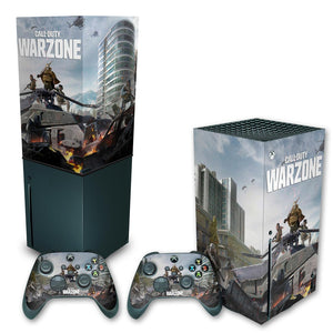KIT Capa Anti Poeira e Skin Anti-Rage Xbox Series X Vertical - Call of Duty Warzone - Pop Arte Skins