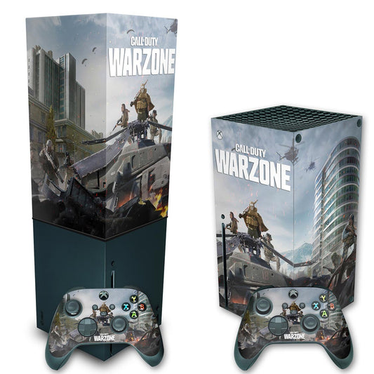 KIT Xbox Series X Skin Anti-Rage e Capa Anti Poeira Vertical - Call of Duty Warzone