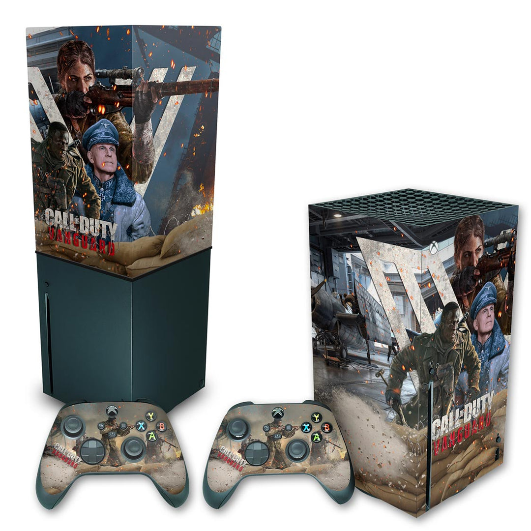 KIT Capa Anti Poeira e Skin Anti-Rage Xbox Series X Vertical - Call of Duty Vanguard - Pop Arte Skins
