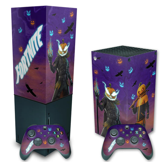 KIT Xbox Series X Skin Anti-Rage e Capa Anti Poeira Vertical - Fortnite