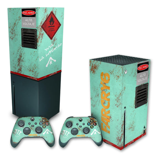 KIT Xbox Series X Skin Anti-Rage e Capa Anti Poeira Vertical - Far Cry 6
