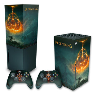 KIT Capa Anti Poeira e Skin Anti-Rage Xbox Series X Vertical - Elden Ring - Pop Arte Skins
