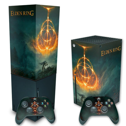 KIT Xbox Series X Skin Anti-Rage e Capa Anti Poeira Vertical - Elden Ring