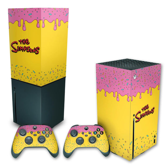 KIT Xbox Series X Skin Anti-Rage e Capa Anti Poeira Vertical - The Simpsons
