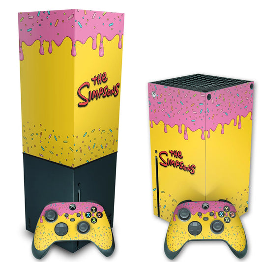 KIT Xbox Series X Skin Anti-Rage e Capa Anti Poeira Vertical - The Simpsons
