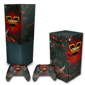 KIT Capa Anti Poeira e Skin Anti-Rage Xbox Series X Vertical - Street Fighter V - Pop Arte Skins