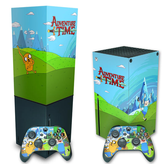 KIT Xbox Series X Skin Anti-Rage e Capa Anti Poeira Vertical - Hora de Aventura