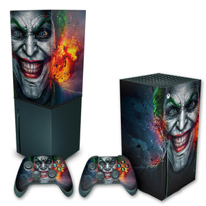 KIT Capa Anti Poeira e Skin Anti-Rage Xbox Series X Vertical - Coringa Joker - Pop Arte Skins
