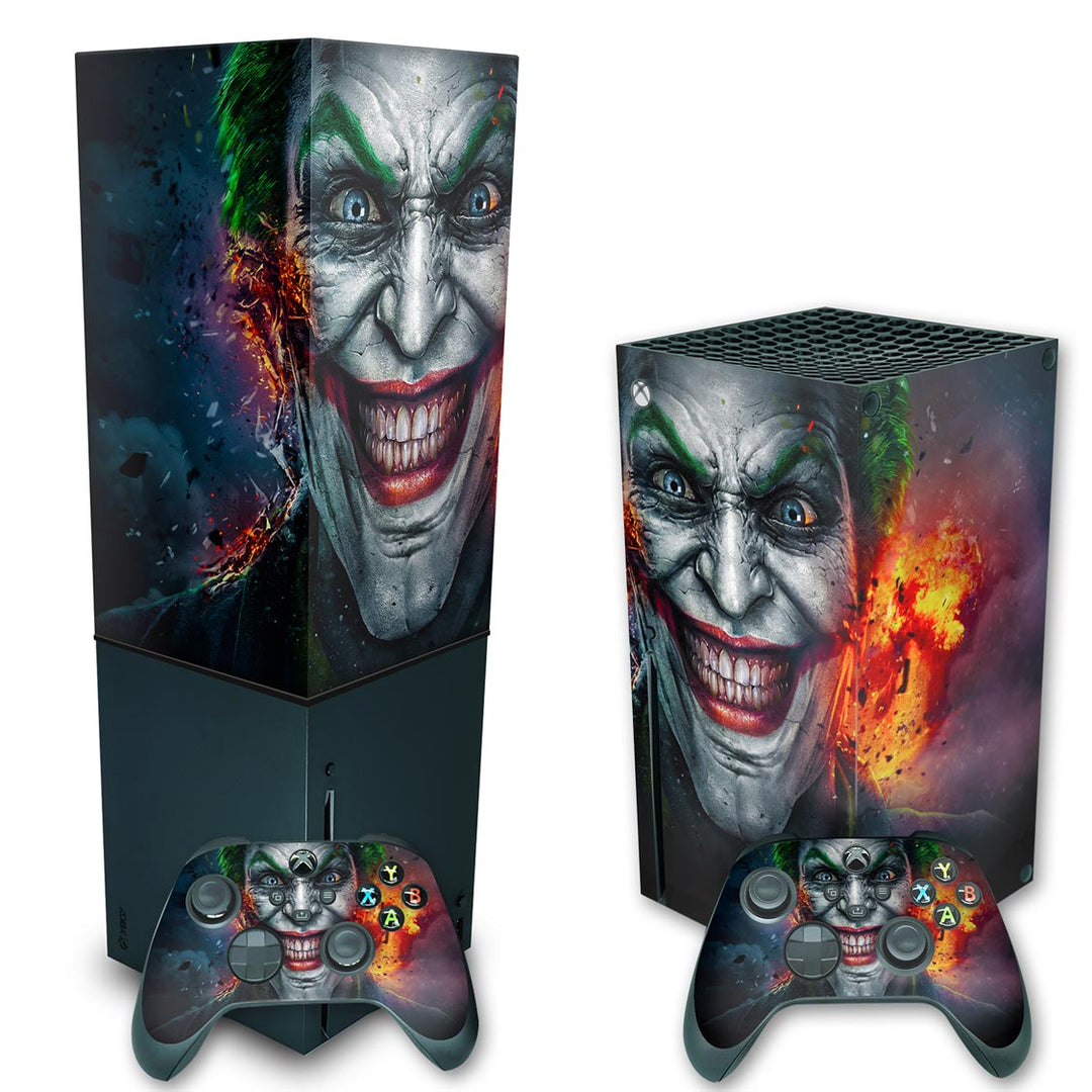 KIT Capa Anti Poeira e Skin Anti-Rage Xbox Series X Vertical - Coringa Joker - Pop Arte Skins - foto 2