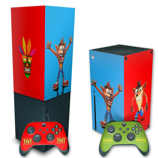 KIT Xbox Series X Skin Anti-Rage e Capa Anti Poeira Vertical - Crash Bandicoot