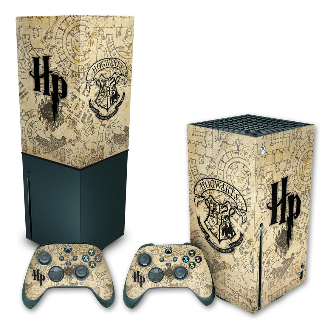 KIT Capa Anti Poeira e Skin Anti-Rage Xbox Series X Vertical - Harry Potter - Pop Arte Skins