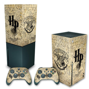 KIT Capa Anti Poeira e Skin Anti-Rage Xbox Series X Vertical - Harry Potter - Pop Arte Skins