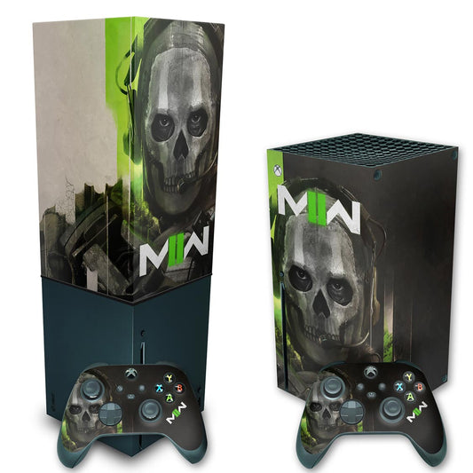 KIT Xbox Series X Skin Anti-Rage e Capa Anti Poeira Vertical - Call Of Duty Modern Warfare II