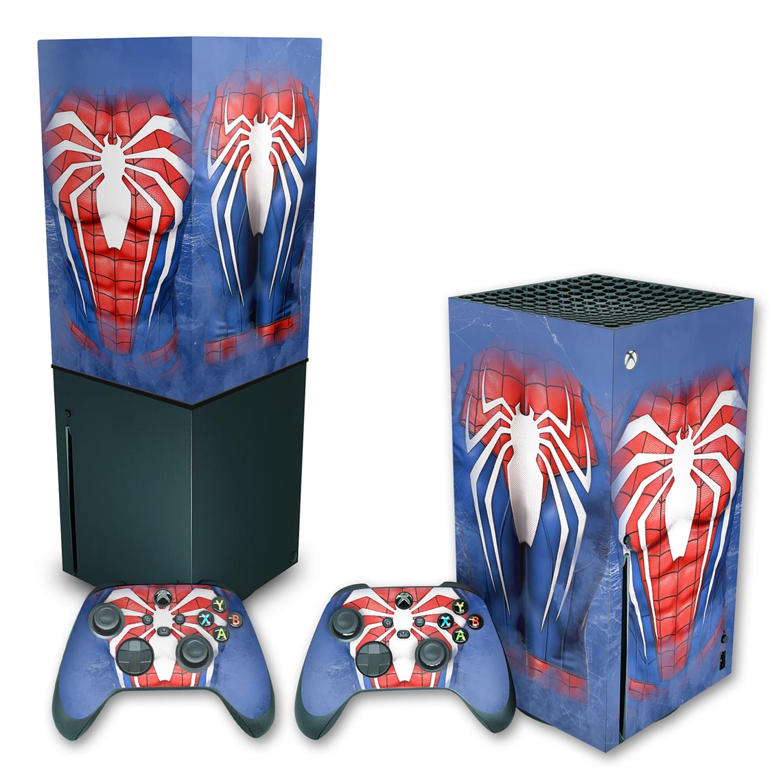 KIT Xbox Series X Skin Anti-Rage e Capa Anti Poeira Vertical - Spider-Man Homem Aranha 2