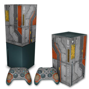 KIT Capa Anti Poeira e Skin Anti-Rage Xbox Series X Vertical - Starfield - Pop Arte Skins
