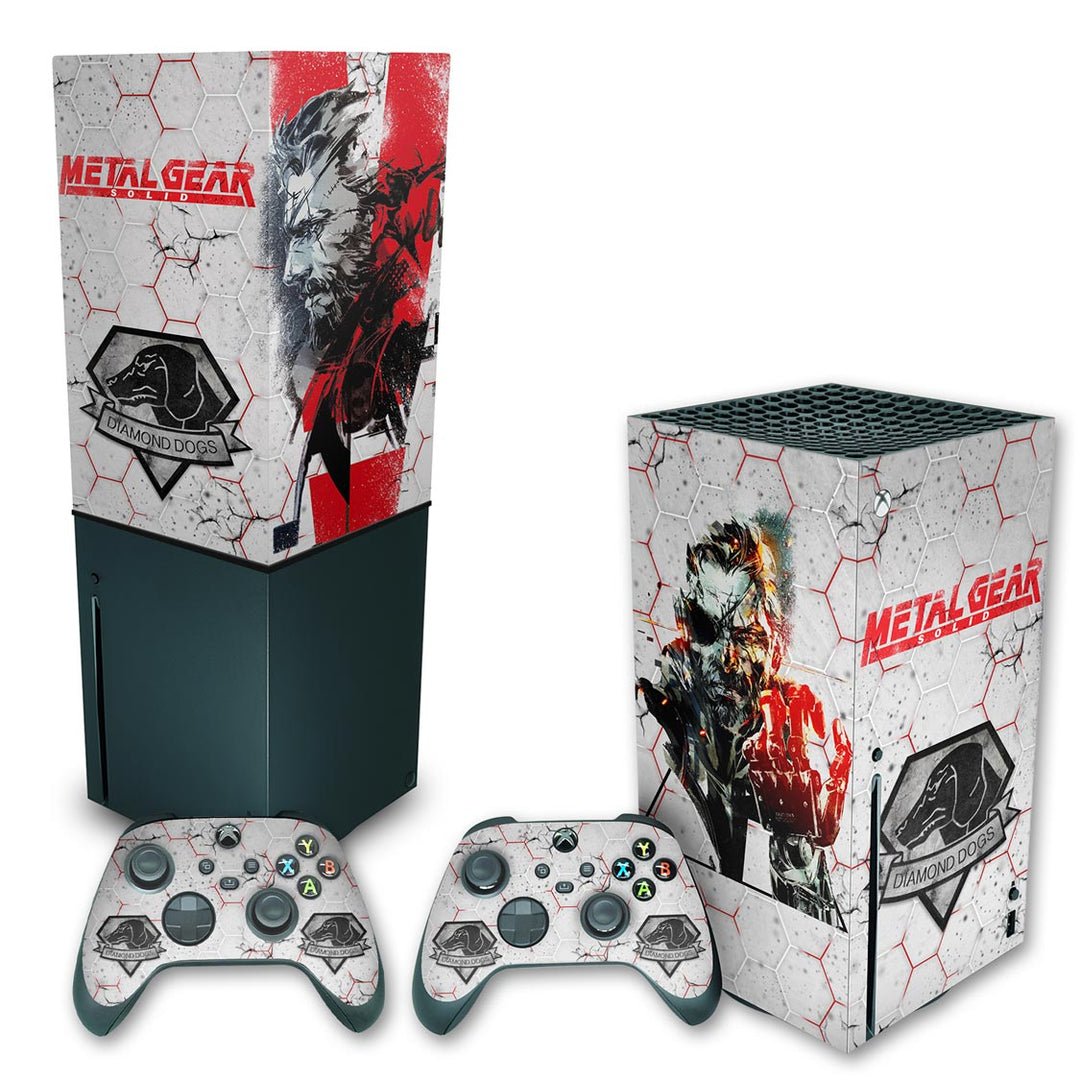 KIT Capa Anti Poeira e Skin Anti-Rage Xbox Series X Vertical - Metal Gear Solid - Pop Arte Skins