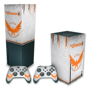 KIT Capa Anti Poeira e Skin Anti-Rage Xbox Series X Vertical - The Division 2 - Pop Arte Skins
