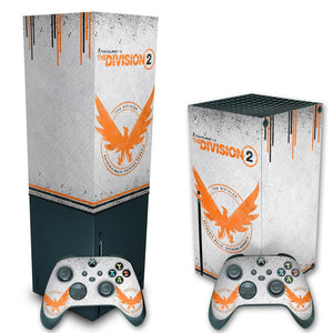KIT Capa Anti Poeira e Skin Anti-Rage Xbox Series X Vertical - The Division 2 - Pop Arte Skins - foto 2