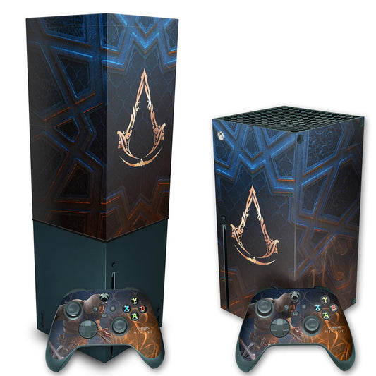 KIT Xbox Series X Skin Anti-Rage e Capa Anti Poeira Vertical - Assassin's Creed Mirage