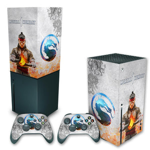 KIT Capa Anti Poeira e Skin Anti-Rage Xbox Series X Vertical - Mortal Kombat 1 - Pop Arte Skins