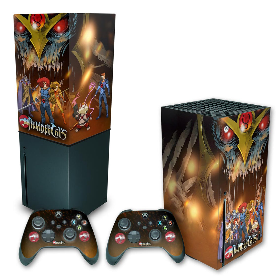 KIT Capa Anti Poeira e Skin Anti-Rage Xbox Series X Vertical - Thundercats - Pop Arte Skins