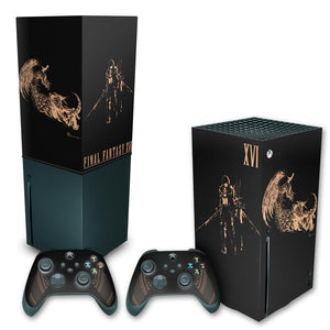 KIT Capa Anti Poeira e Skin Anti-Rage Xbox Series X Vertical - Final Fantasy XVI Edition - Pop Arte Skins