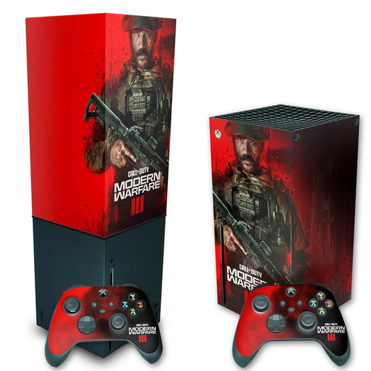 KIT Xbox Series X Skin Anti-Rage e Capa Anti Poeira Vertical - Call Of Duty Modern Warfare III