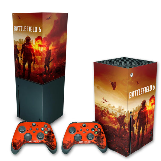 KIT Xbox Series X Skin Anti-Rage e Capa Anti Poeira Vertical - Battlefield 6