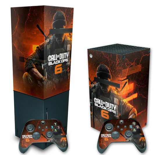 KIT Xbox Series X Skin Anti-Rage e Capa Anti Poeira Vertical - Call of Duty Black Ops 6
