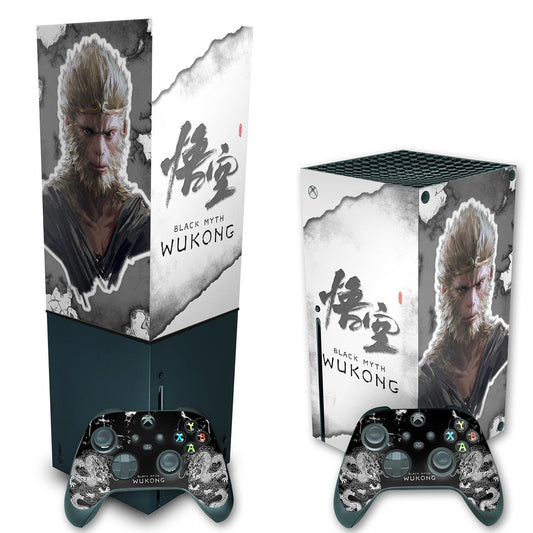 KIT Xbox Series X Skin Anti-Rage e Capa Anti Poeira Vertical - Black Myth: Wukong