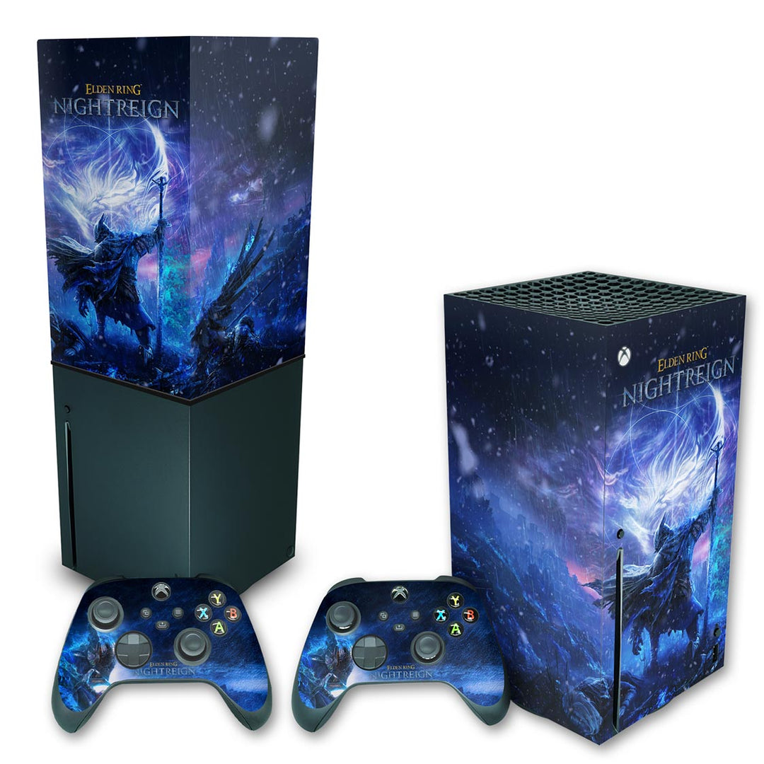 KIT Capa Anti Poeira e Skin Anti-Rage Xbox Series X Vertical -  Elden Ring Nightreign - Pop Arte Skins