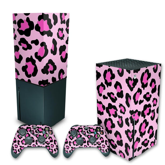 KIT Xbox Series X Skin Anti-Rage e Capa Anti Poeira Vertical - Onça Rosa
