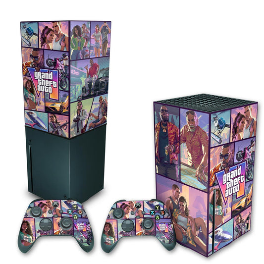 KIT Xbox Series X Skin Anti-Rage e Capa Anti Poeira Vertical - GTA VI
