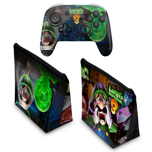 KIT Capa Case e Skin Anti-Rage Nintendo Switch 2 Pro Controle - Luigi's Mansion 3 - Pop Arte Skins - foto 2