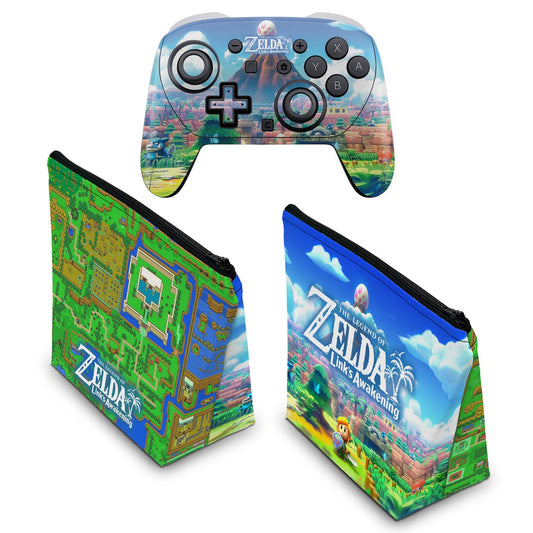 KIT Capa Case e Skin Anti-Rage Nintendo Switch 2 Pro Controle - Zelda Link's Awakening - Pop Arte Skins - foto 2