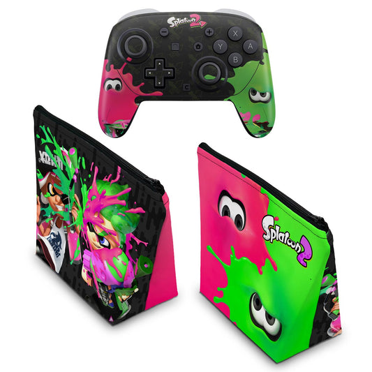 KIT Capa Case e Skin Anti-Rage Nintendo Switch 2 Pro Controle - Splatoon 2 - Pop Arte Skins - foto 2