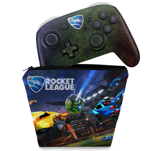 KIT Capa Case e Skin Anti-Rage Nintendo Switch 2 Pro Controle - Rocket League