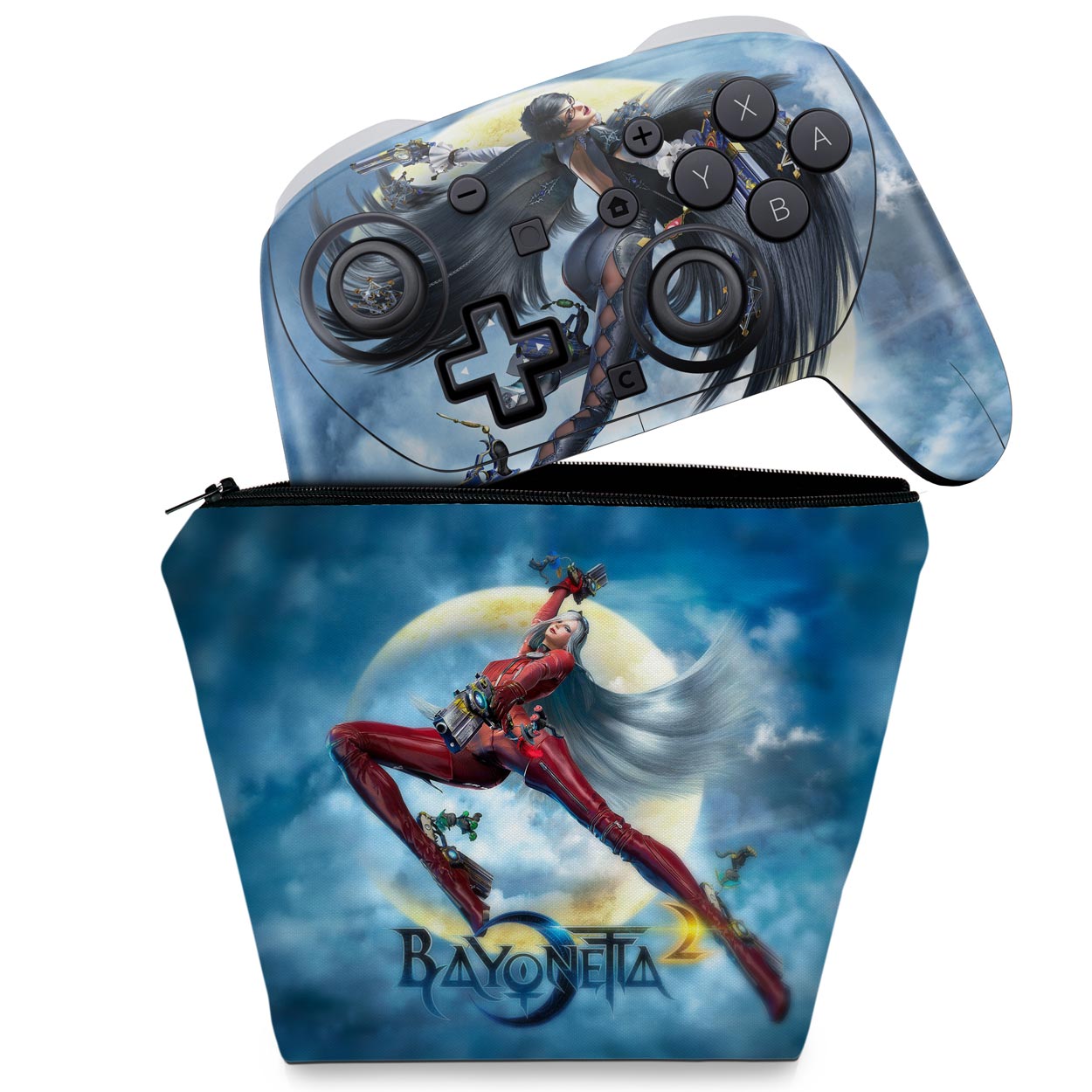 KIT Capa Case e Skin Anti-Rage Nintendo Switch 2 Pro Controle - Bayonetta 2