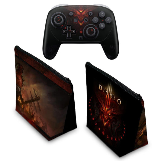 KIT Capa Case e Skin Anti-Rage Nintendo Switch 2 Pro Controle - Diablo Iii - Pop Arte Skins - foto 2